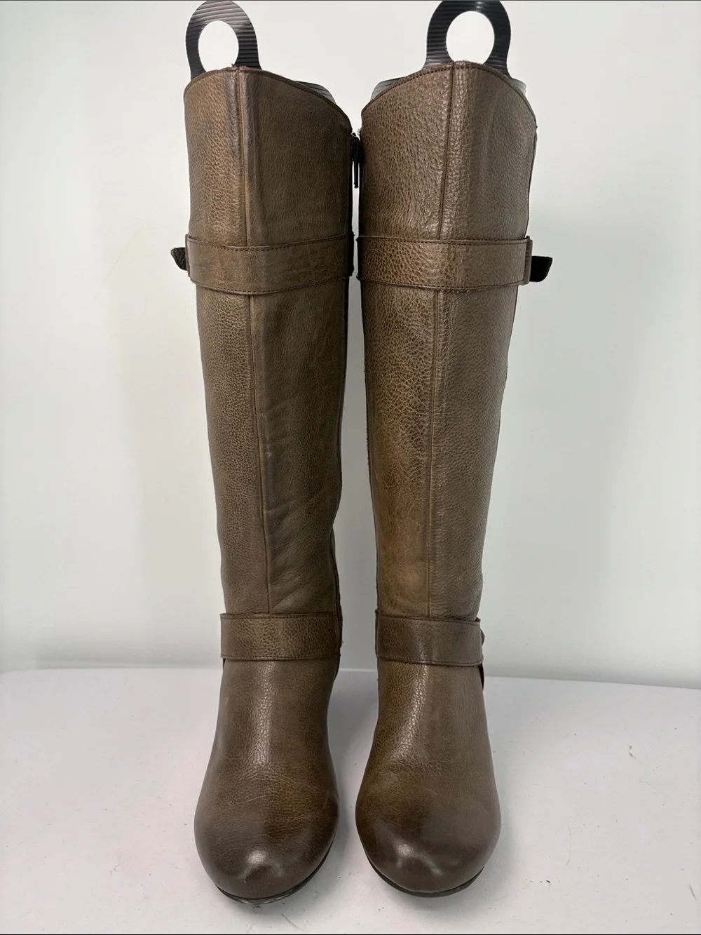 🦊 Born  Brown pebbled, leather tall to-the-Knee Leather Boots